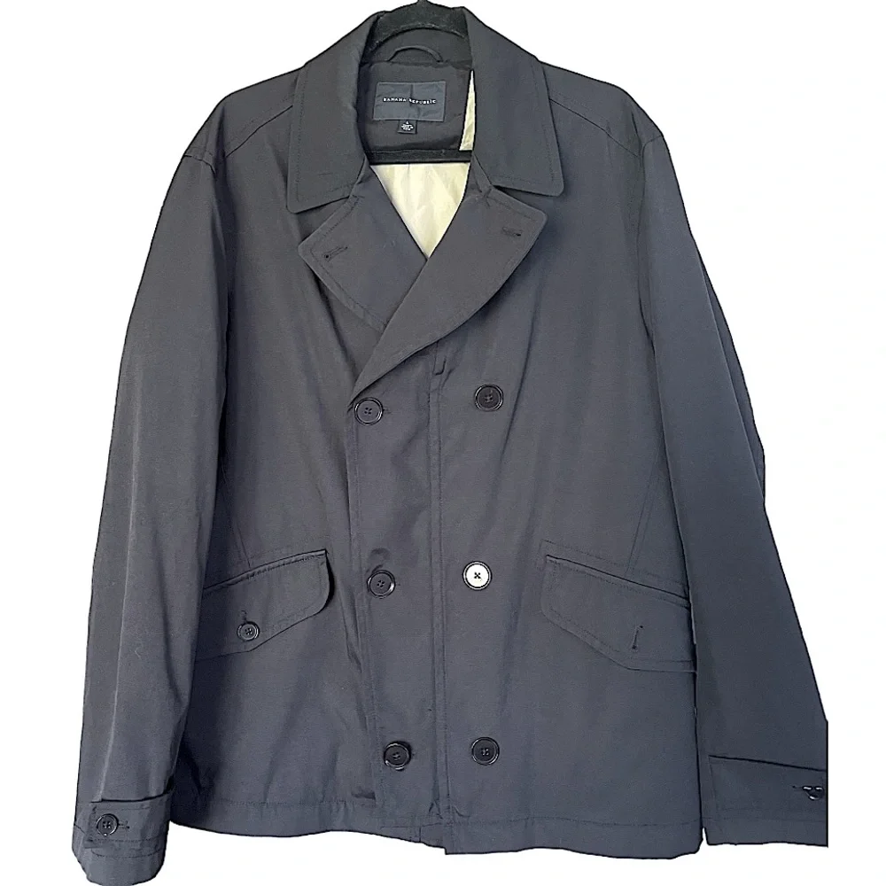Banana Republic Black‎ Lightweight Peacoat Jacket L